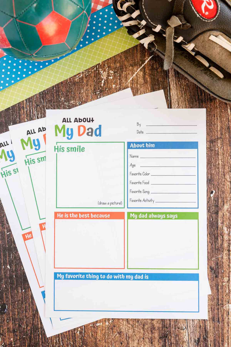 All About Dad Printable – Play Party Plan