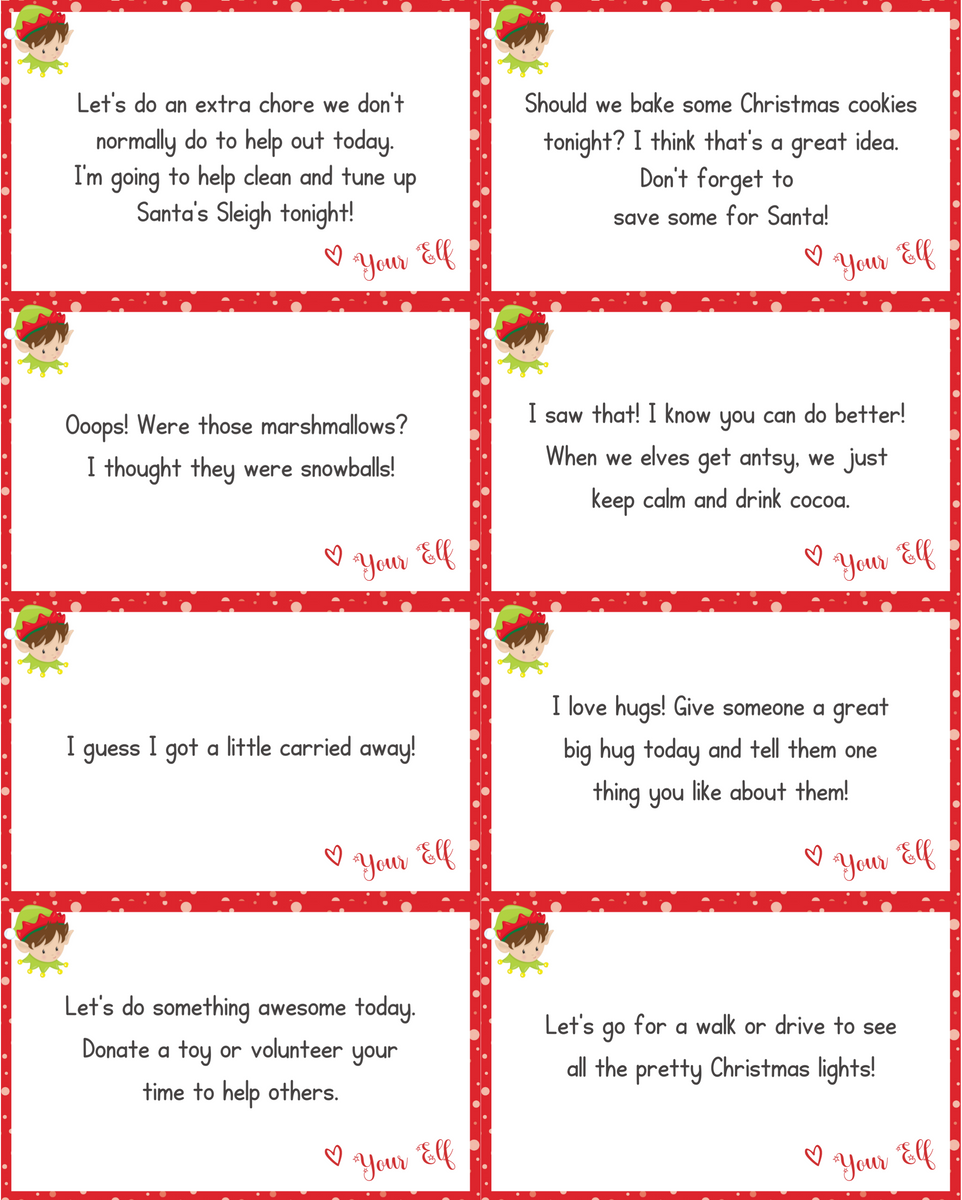elf on the shelf notes