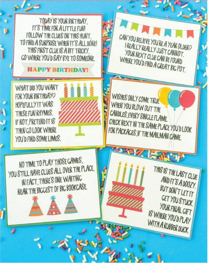 Birthday Scavenger Hunt Play Party Plan