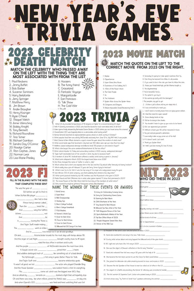 2023 New Year's Eve Trivia Games (6 games)