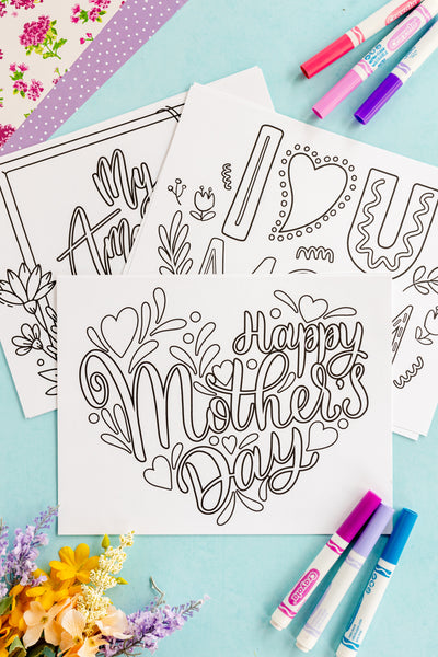 Mother's Day Coloring Pages (10 pages)