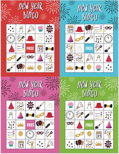 32 NYE Bingo Cards for Julie
