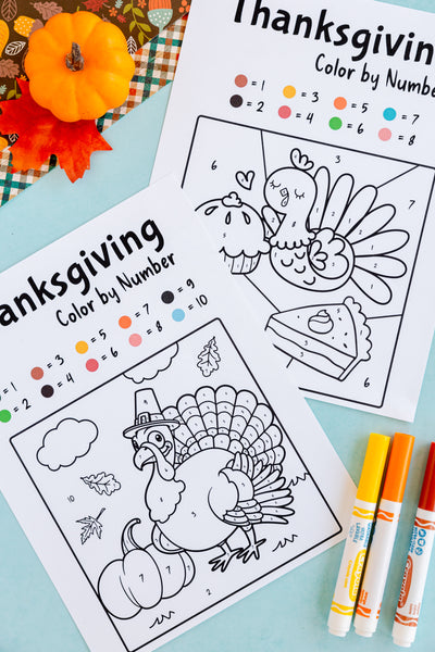 Thanksgiving Color by Number (13 Pages)