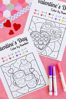Valentine's Day Color by Number (6 Pages)