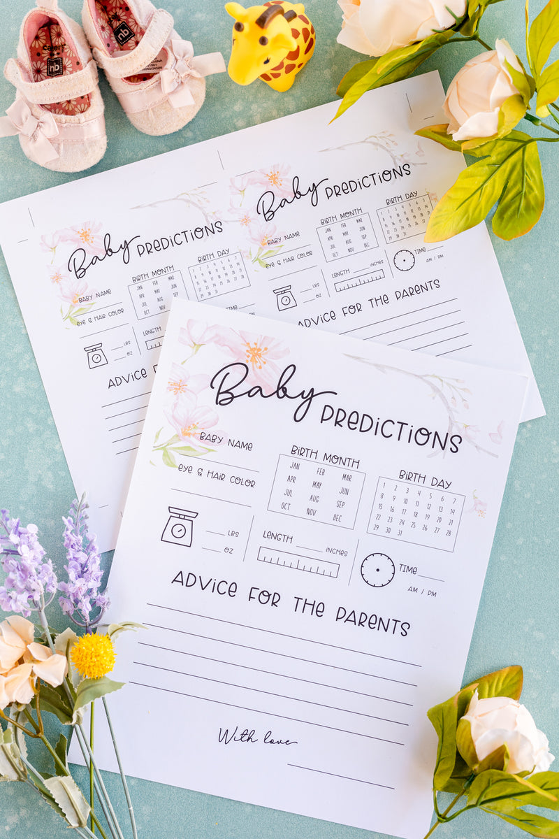Baby Prediction Example Printable Baby Prediction Cards