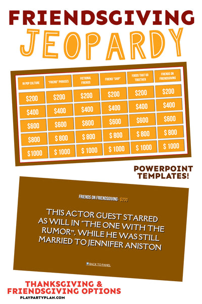 Friendsgiving Jeopardy (with PowerPoint Templates)