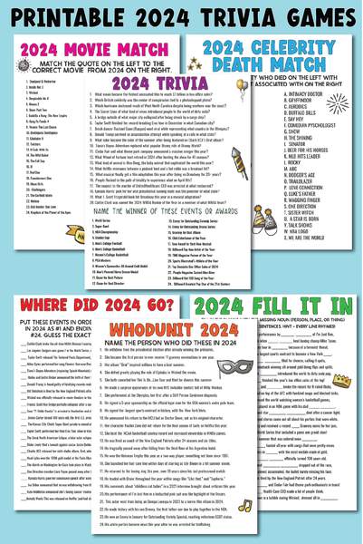 2024 New Year's Eve Trivia Games (6 games)