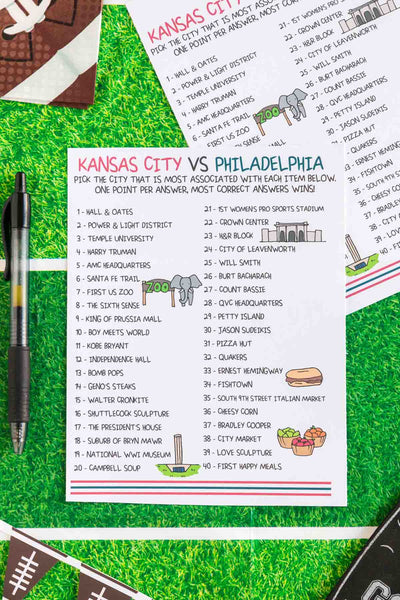 Super Bowl Cities Trivia Game