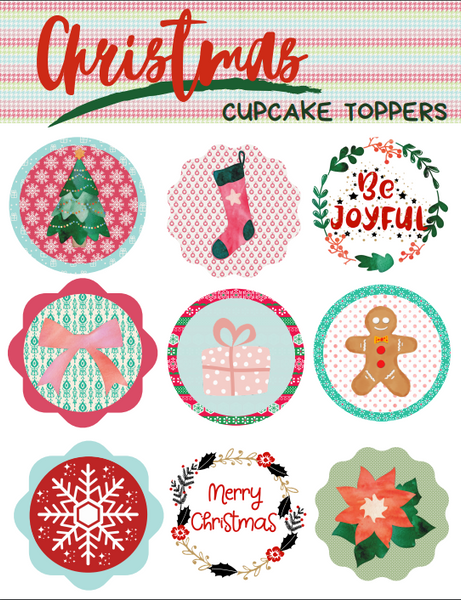 Christmas Cupcake Toppers (18 designs)