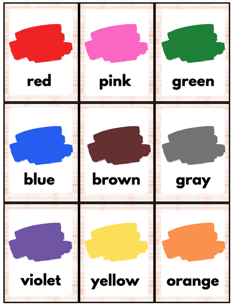 Spanish Color Flash Cards