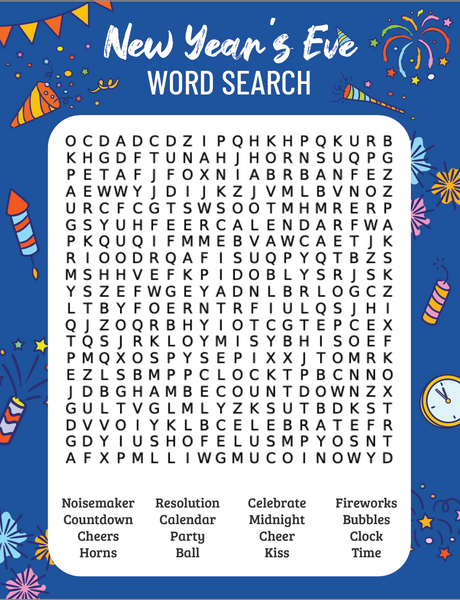 New Year's Eve Word Search