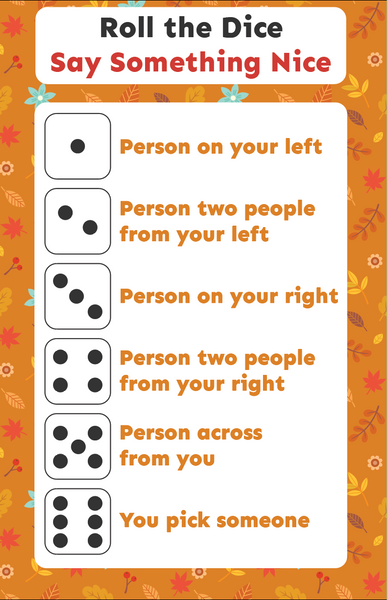 Thanksgiving Dice Gratitude Games (2 games)