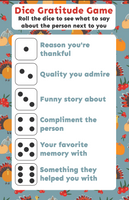 Thanksgiving Dice Gratitude Games (2 games)