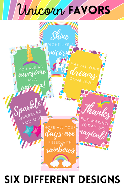 Unicorn Favors/Gift Tags (6 designs!)