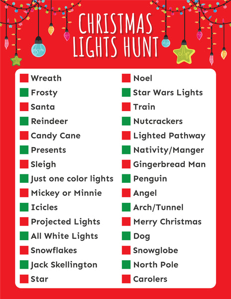 Christmas Lights Scavenger Hunt