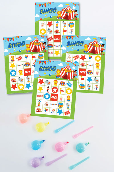 Circus Bingo Cards (20 unique cards!)