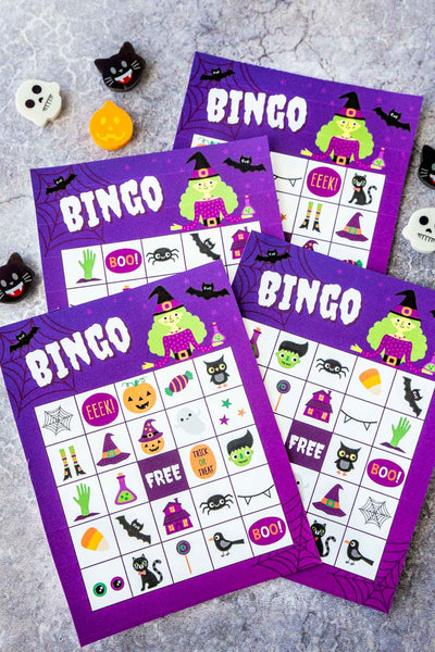 Halloween Bingo Cards (12-32 unique cards!)