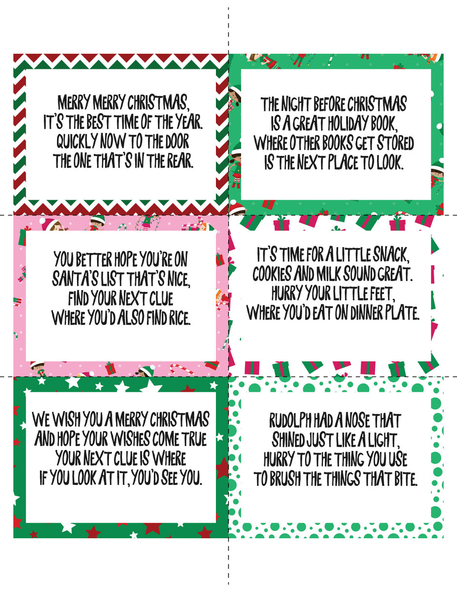 Christmas Scavenger Hunt Riddles (42 clues) – Play Party Plan