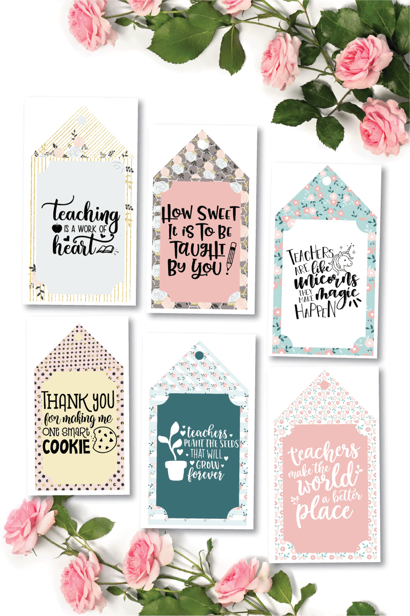 Teacher Gift Tags (6 designs) – Play Party Plan