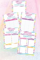 Unicorn Party Planning Pack