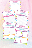 Unicorn Party Planning Pack