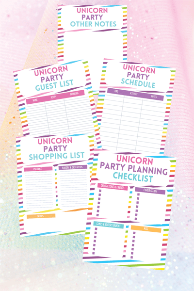 Unicorn Party Planning Pack